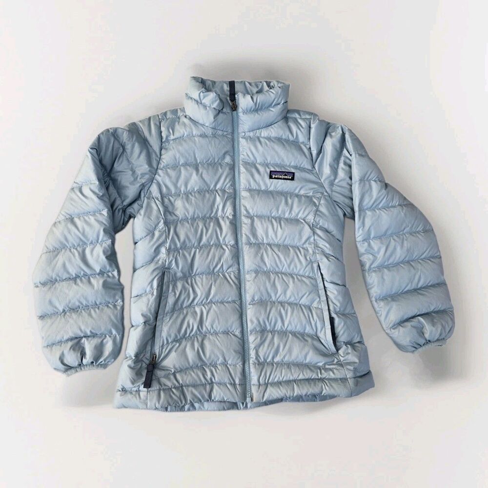 Patagonia Girls Down Sweater Puffer S 7-8 Big Sky Blue 600 Fill FA19 68233